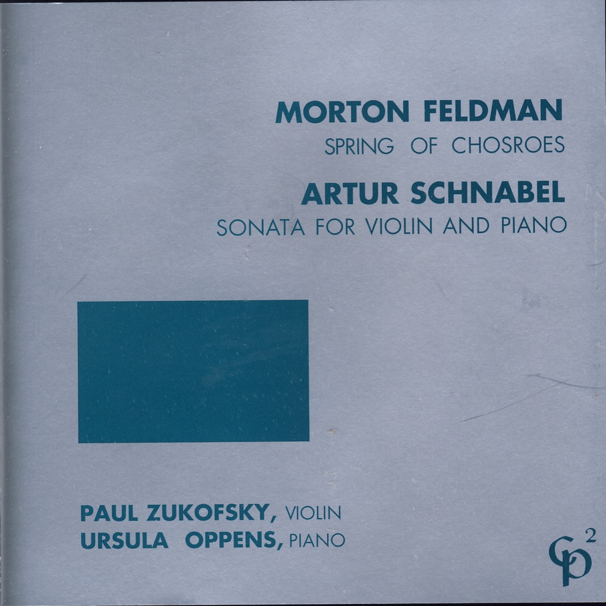 Feldman/Schnabel cover art