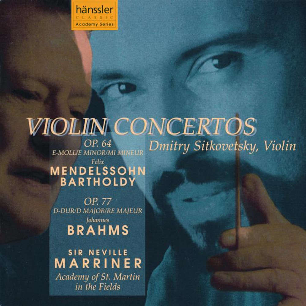 Обложка альбома «Mendelssohn: Violin Concerto In e Minor, Op. 64 - Brahms: Violin Concerto In D Major, Op. 77» — Academy of St Martin in the Fields, Sir Neville Marriner & Dmitry Sitkovetsky