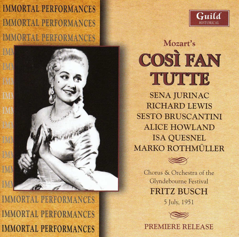 Обложка альбома «Mozart: Così Fan Tutte» — Marko Rothmüller, Fritz Busch & Orchestra of the Glyndebourne Festival