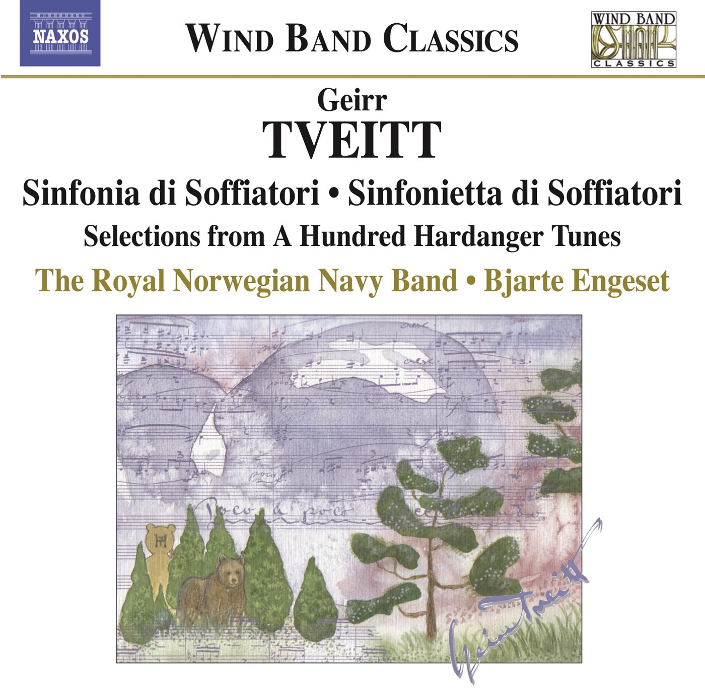 Tveitt: Sinfonia Di Soffiatori, Prinds Christian Frederiks Honnormarch & The Old Mill On the Brook by Bjarte Engeset & Royal Norwegian Navy Band album cover