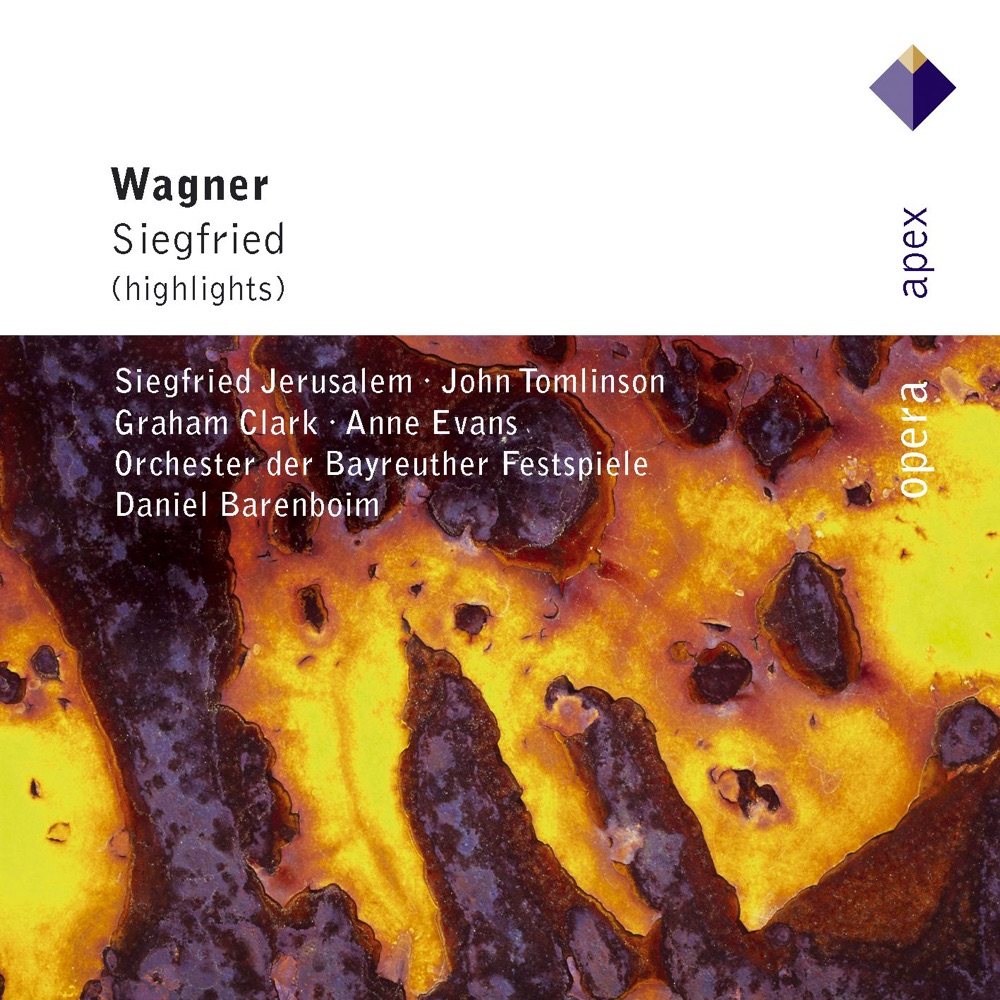 Обложка альбома «Wagner: Siegfried (Highlights)» — Bayreuth Festival Orchestra, Daniel Barenboim, Siegfried Jerusalem & Sir John Tomlinson