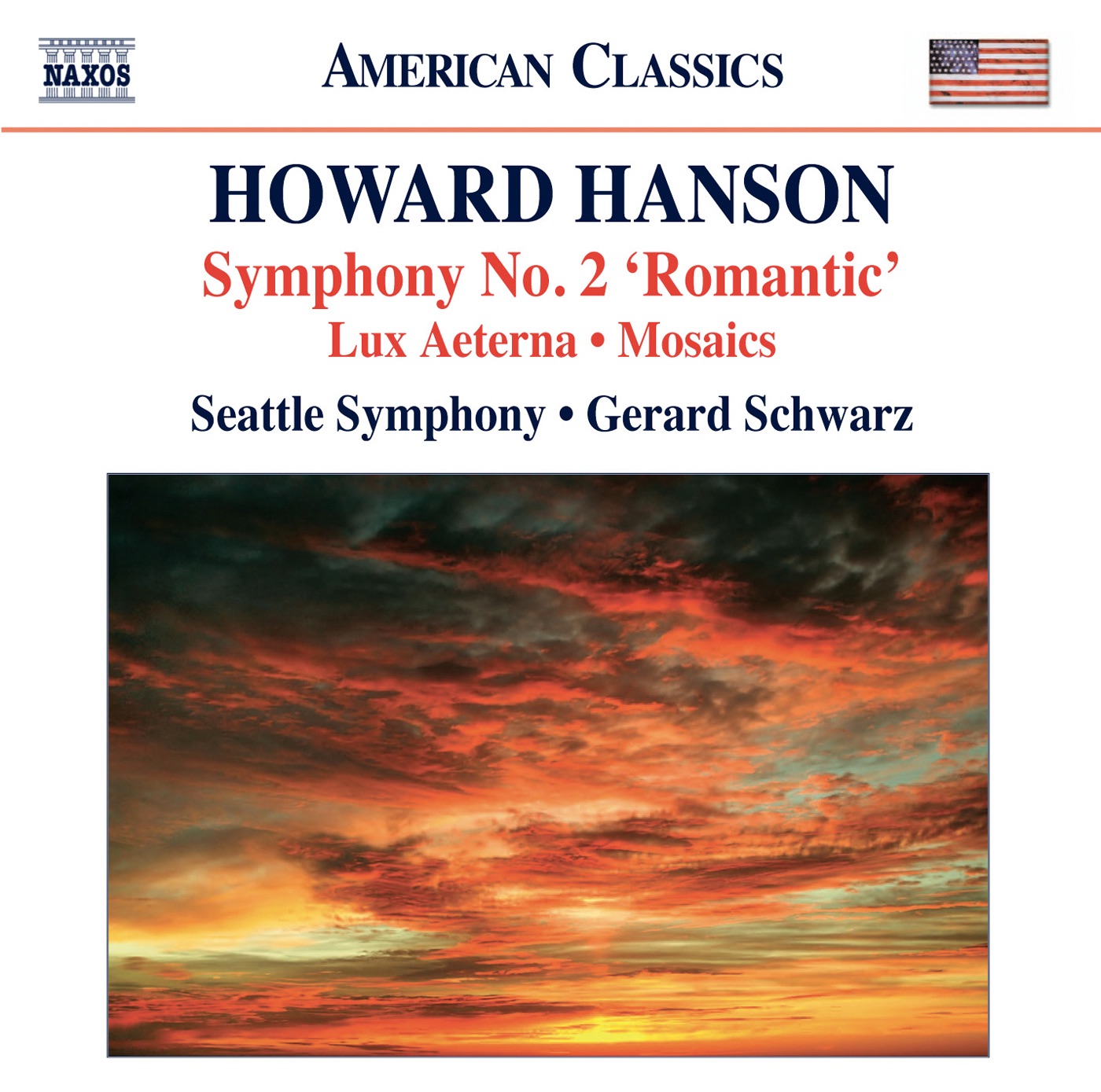 Hanson: Symphony No. 2 - Lux aeterna - Mosaics by Gerard Schwarz, Seattle Symphony & Susan Gulkis album cover