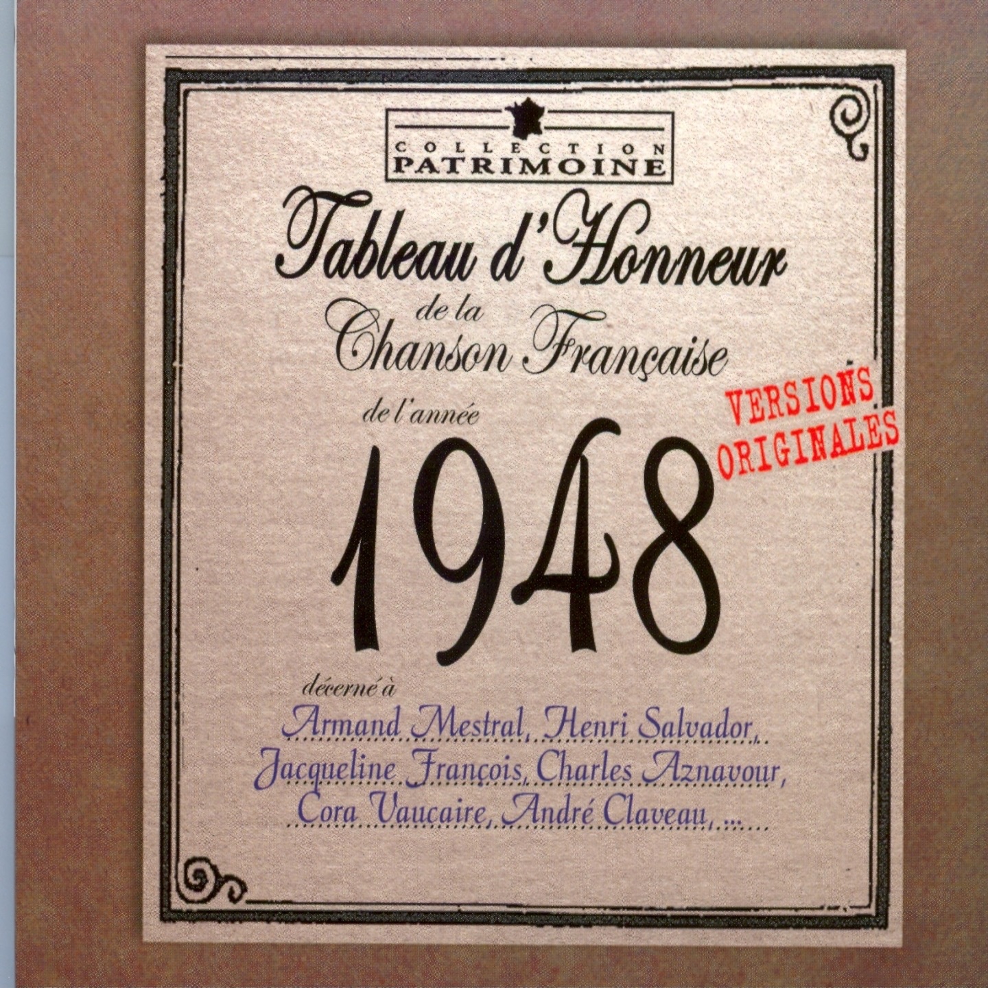 Tableau d'honneur de la chanson française de l'année 1948 (Versions originales)
