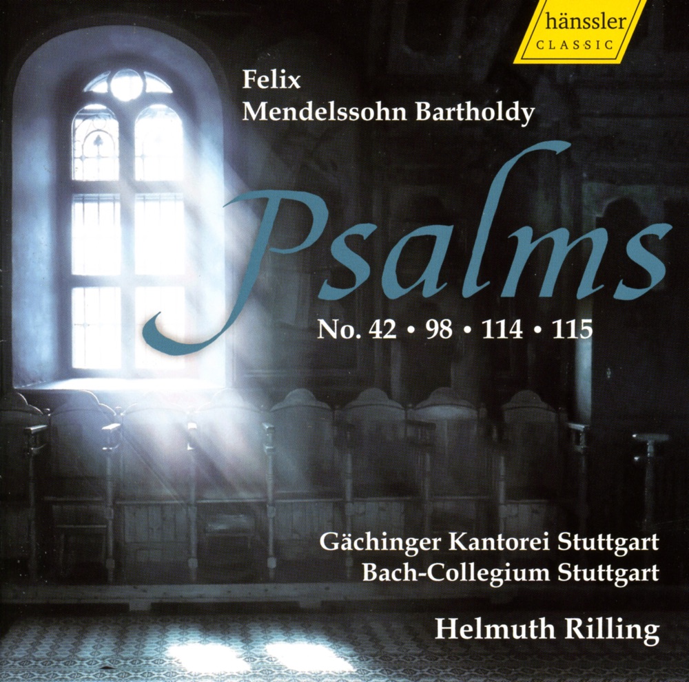 Обложка альбома «Mendelssohn, Felix: Psalms 42, 98, 114, 115» — Morten Ernst Lassen, Marlis Petersen, Gächinger Kantorei Stuttgart, Helmuth Rilling, Stuttgart Bach Collegium, Thomas Michael Allen, Alexandra Paulmichi, Christoph Genz, Sibylla Rubens, Matthias Goerne, Scot Weir & Thomas Mehnert