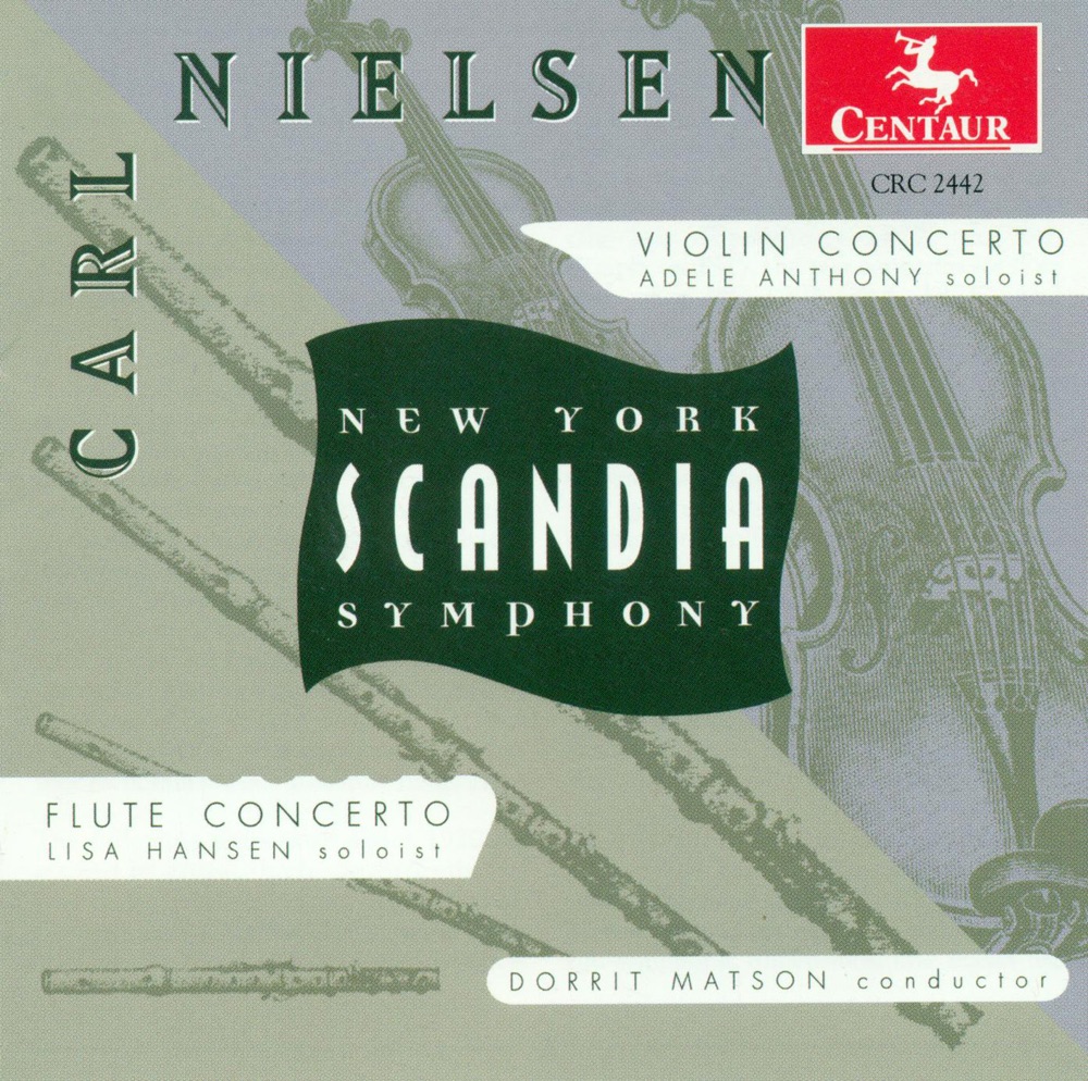 Обложка альбома «Nielsen, C.: Violin Concerto, Op. 33 - Flute Concerto» — New York Scandia Symphony, Adele Anthony, Dorrit Matson & Lisa Hansen