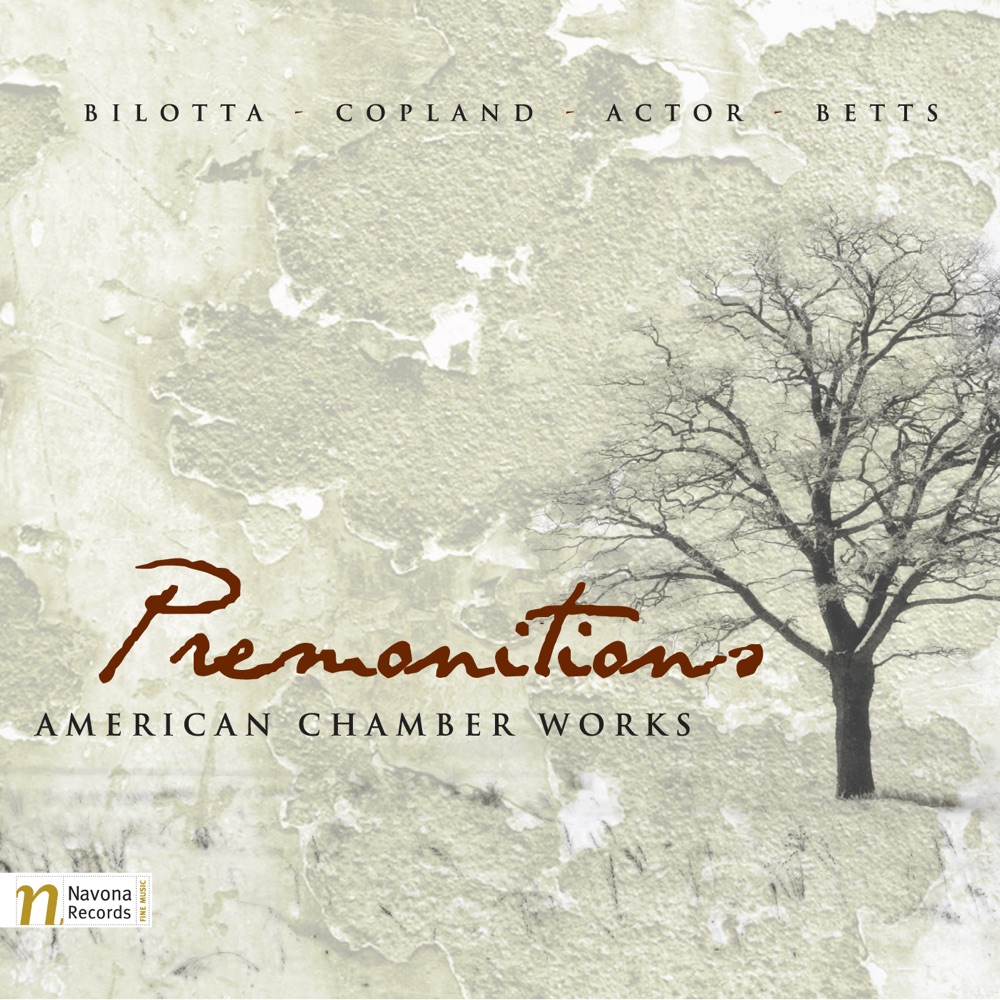 Обложка альбома «Premonitions American Chamber Works» — Yhasmin Valenzuela, Michal Shein, Elzbieta Brandys, Christopher Vuk, Chen Lin, Maelynn Arnold, Ona Jonaityte, Brian Zeger, Gil Morgenstern, Nardo Poy, Kathe Jarka, Shirley Irek, Robert Chumbley, Boston String Quartet, Richard Stoltzman, Donald Betts & Timothy Betts