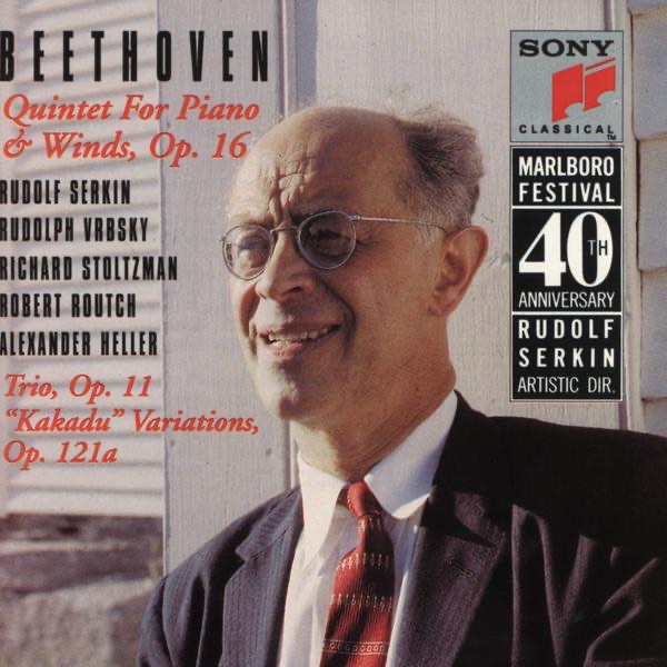 Обложка альбома «Piano Trio, Op. 11; Quintet for Piano and Winds; Kakadu Variations» — Marlboro Recording Society, Rudolf Serkin, Alain Meunier, Alexander Heller, Peter Wiley, Richard Stoltzman, Robert Routch, Rudolph Vrbsky & Yuzuko Horigome