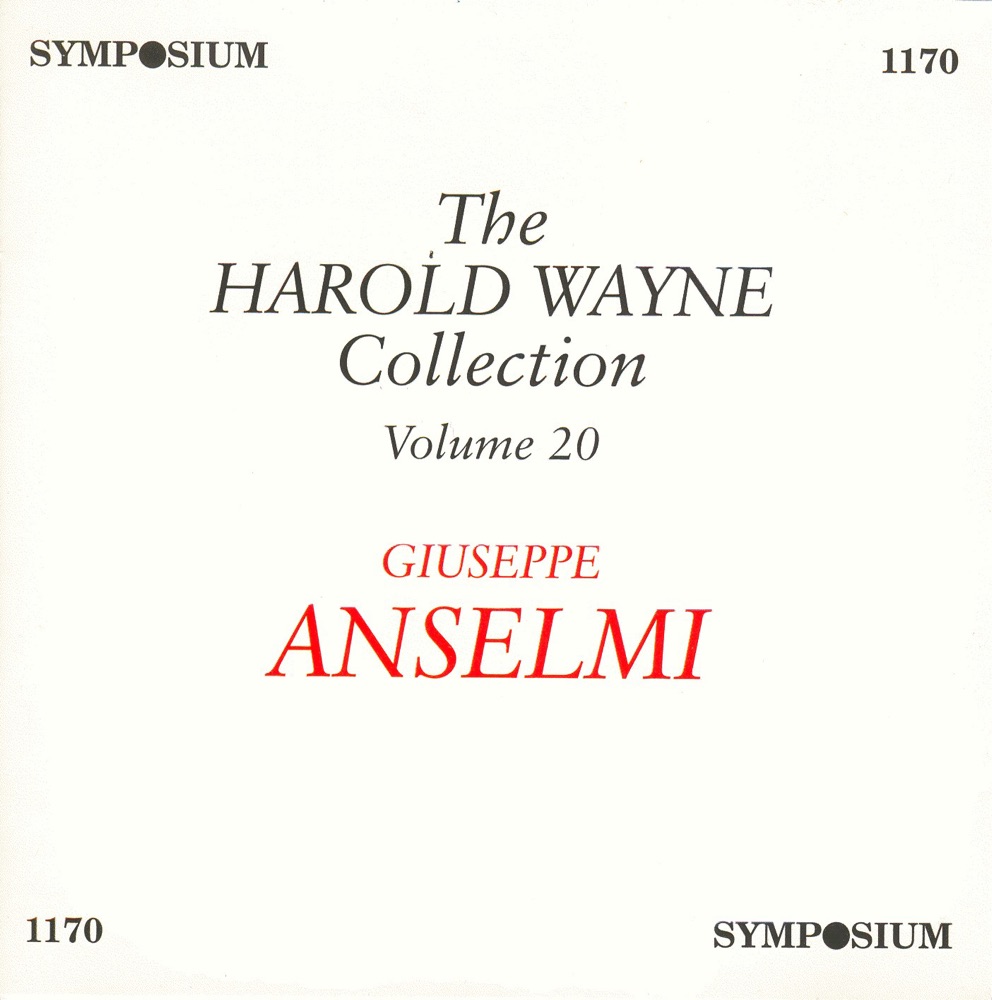 Обложка альбома «The Harold Wayne Collection, Vol. 20 (1907-1910)» — Studio Pianist, Giuseppe Anselmi & Leopoldo Mugnone