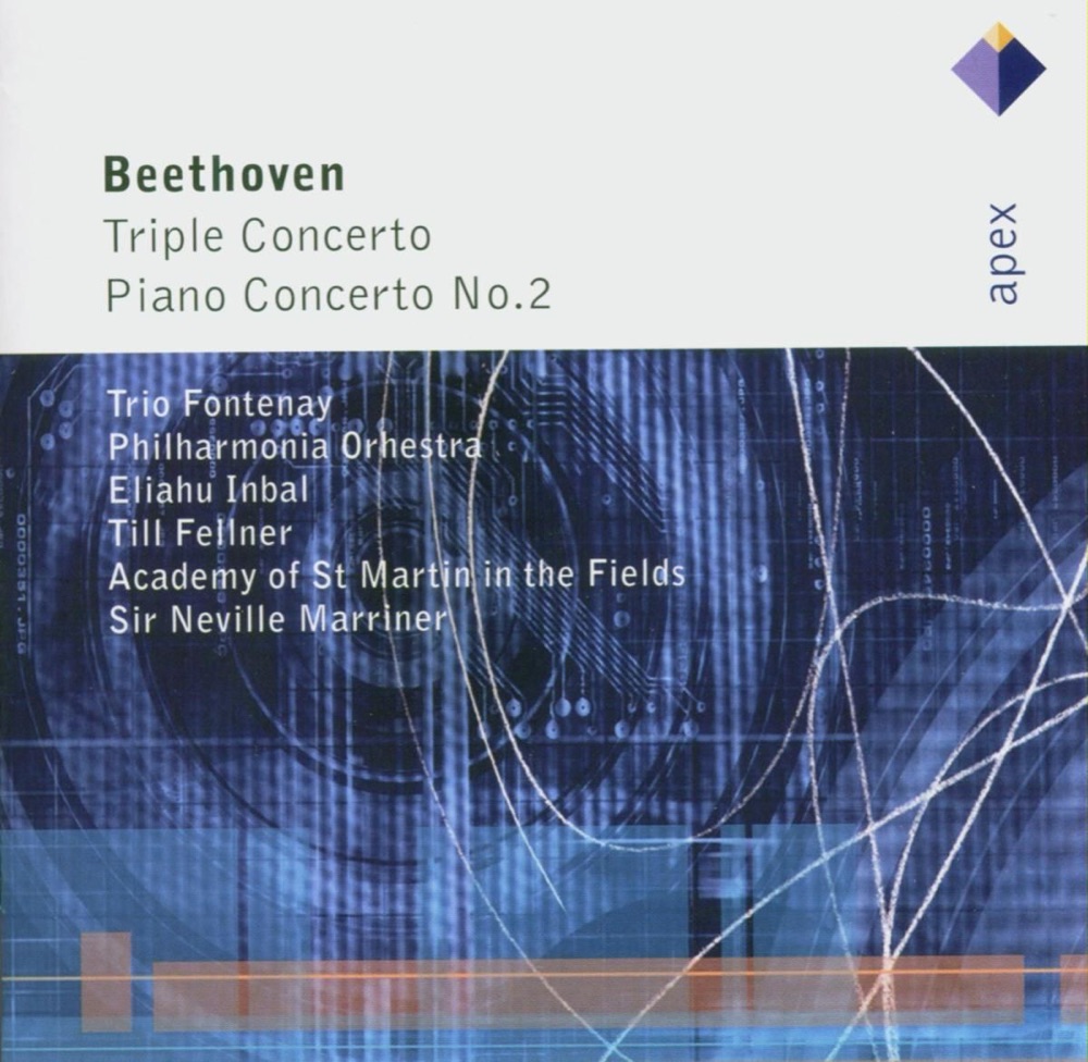 Обложка альбома «Beethoven: Triple Concerto & Piano Concerto No. 2» — Academy of St Martin in the Fields, Eliahu Inbal, Philharmonia Orchestra, Sir Neville Marriner, Till Fellner & Trio Fontenay