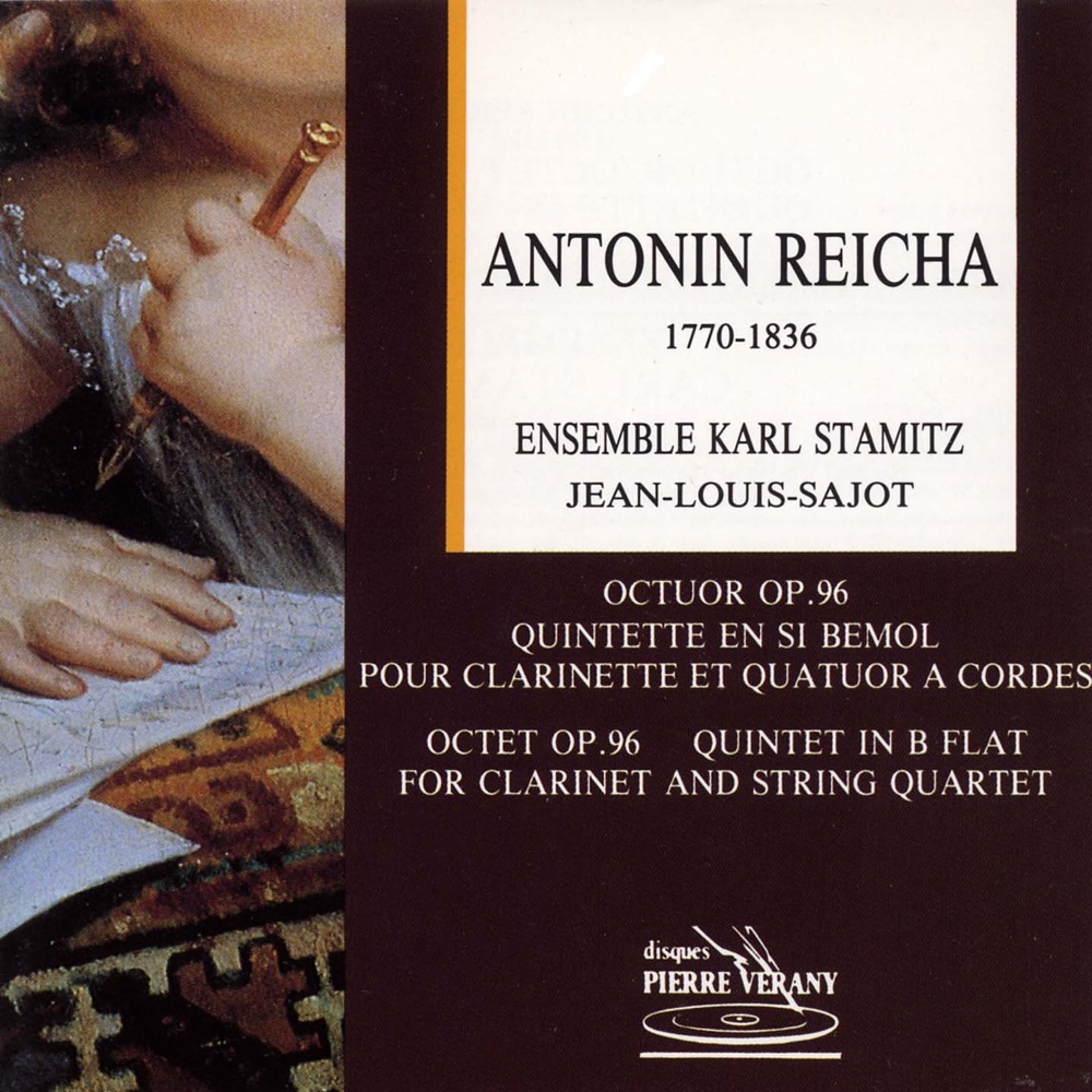 Обложка альбома «Reicha : Octuor Op.96 - Quintette pour clarinette» — Ensemble Carl Stamitz, Jean-Louis Sajot, Yuriko Naganuma, Carole Ritchot, Michel Falconnat, Vincent Malgrange, François Ducroux, Pascal Saumon, Michel Douvrain & Roland Chosson
