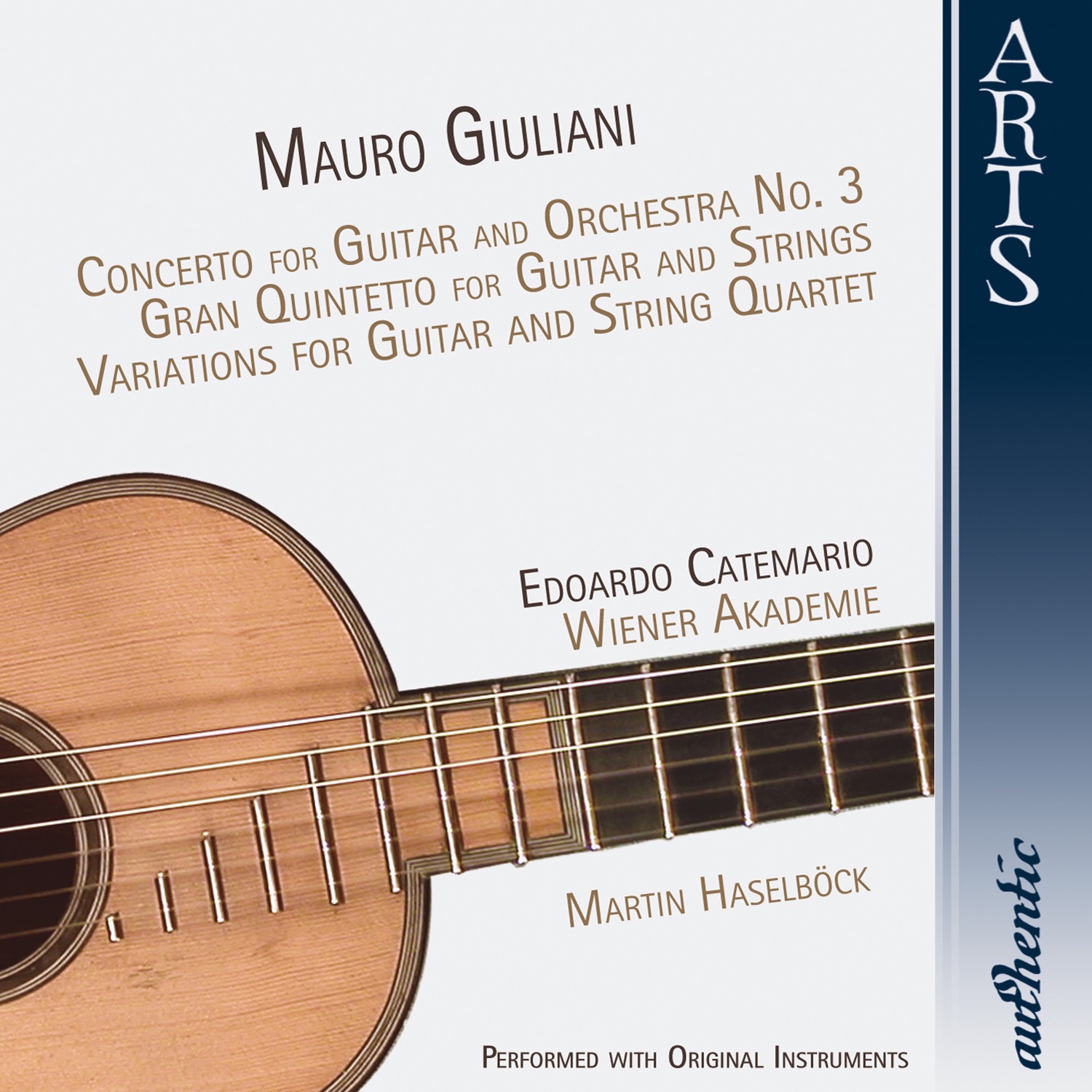 Giuliani: Concerto for Guitar and Orchestra No. 3, Gran Quintetto for Guitar and Strings, Variations for Guitar and String Quartet by Edoardo Catemario, Martin Haselböck & Wiener Akademie album cover