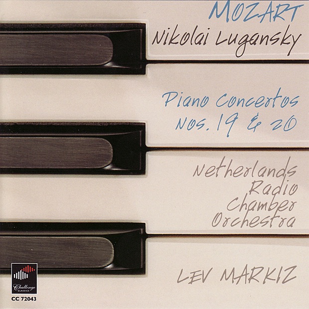 Обложка альбома «Mozart: Piano Concertos Nos. 19 & 20» — Lev Markiz, Netherlands Radio Chamber Orchestra & Nikolai Lugansky