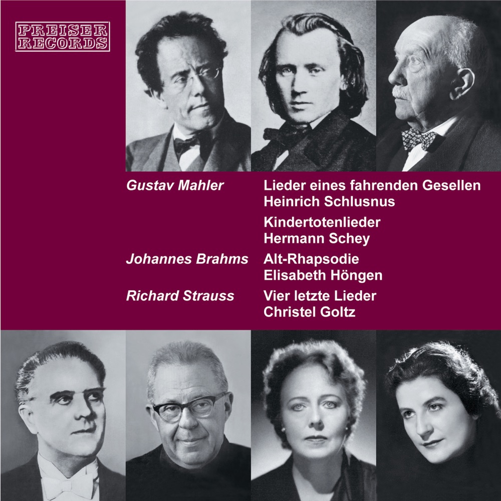 Обложка альбома «Lieder Von Gustav Mahler, Johannes Brahms Und Richard Strauss» — Heinrich Schlusnus, Hermann Schey, Elisabeth Höngen & Christel Goltz