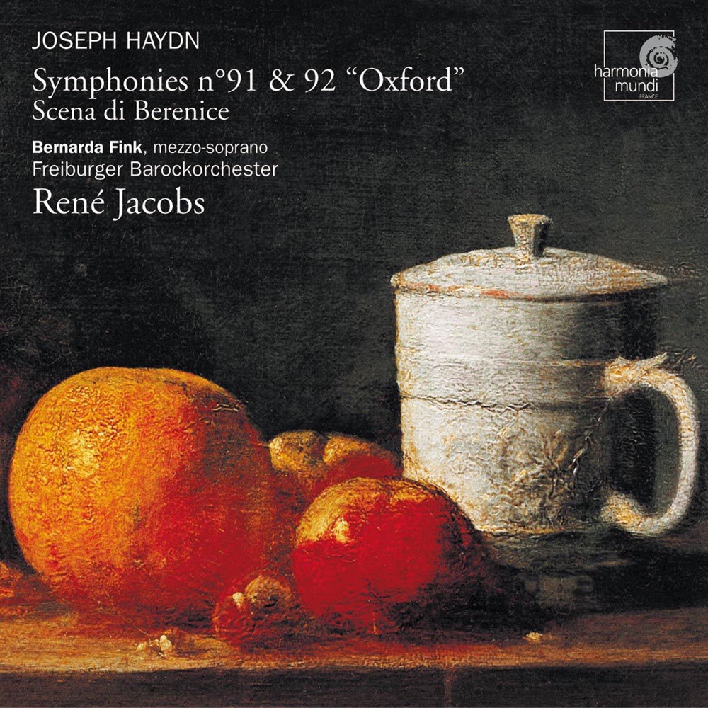 Обложка альбома «Haydn: Symphonies No. 91 & 92 "Oxford" - Scena Di Berenice» — Bernarda Fink, Freiburger Barockorchester & René Jacobs