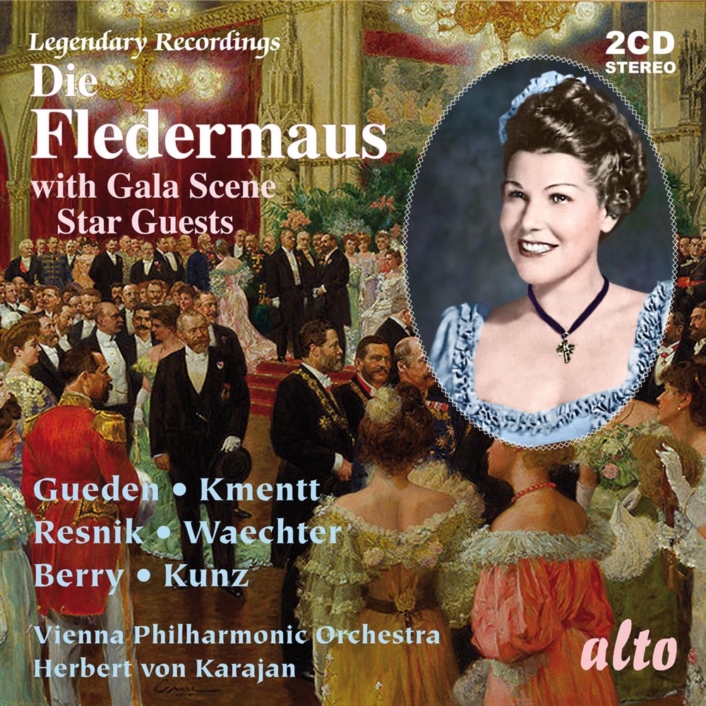 Обложка альбома «Die Fledermaus» — Hilde Gueden, Waldemar Kmentt, Vienna Philharmonic & Herbert von Karajan