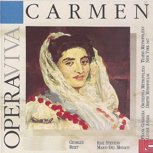 Обложка альбома «Bizet: Carmen» — Risë Stevens, Mario del Monaco, Frank Guarrera, The Metropolitan Opera Orchestra, The Metropolitan Opera Chorus & Dimitri Mitropoulos