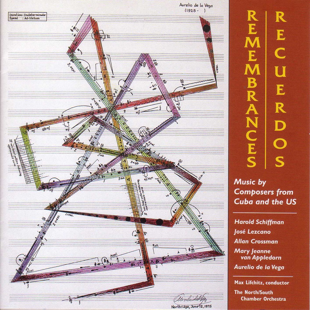 Обложка альбома «Vega, A. de La: Variacion del Recuerdo - Schiffman, H.: Flute Concertino - Appledorn, M.J.V.: Soundscapes - Crossman, A.: Flyer» — North-South Chamber Orchestra, Max Lifchitz, Lisa Hansen, Jose Manuel Lezcano, Nina Flyer & Gilbert DeJean