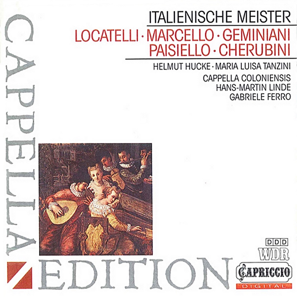 Обложка альбома «Italian Masters» — Hans-Martin Linde, Cappella Coloniensis, Helmut Hucke, Zoltan Racz, Andreas Gilly, Hiro Kurosaki, Wolfgang Neininger, Maria Luisa Tanzini & Gabriele Ferro