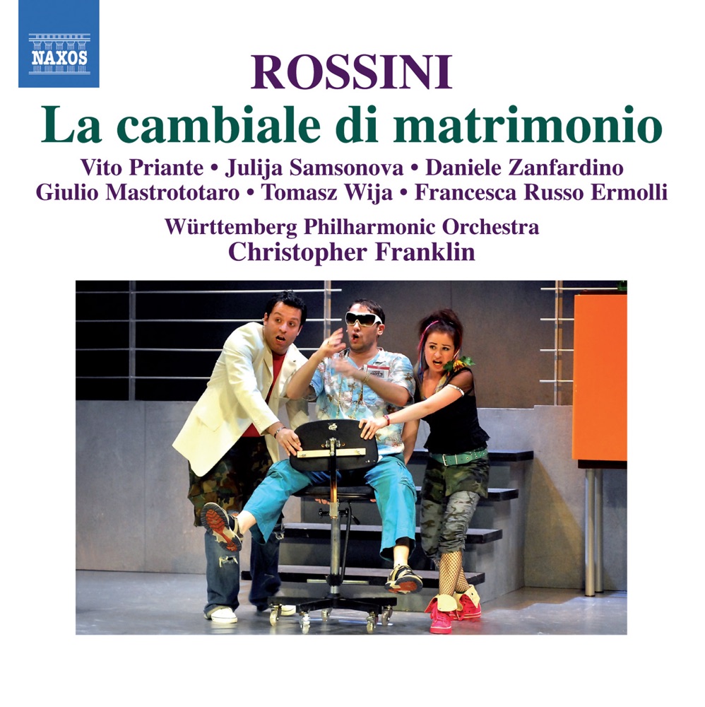 Обложка альбома «Rossini: La cambiale di matrimonio» — Massimiliano Tanzini, Daniele Zanfardino, Vito Priante, Wurttemberg Philharmonic Orchestra, Christopher Franklin, Francesca Russo Ermolli, Giulio Mastrototaro, Julija Samsonova & Tomasz Wija