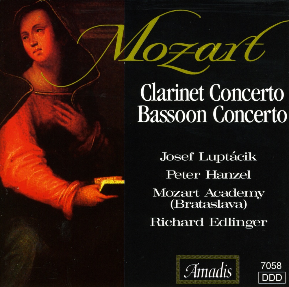 Обложка альбома «Mozart: Clarinet Concerto - Bassoon Concerto» — Jozef Luptacik, Richard Edlinger, Bratislava Mozart Academy & Peter Hanzel