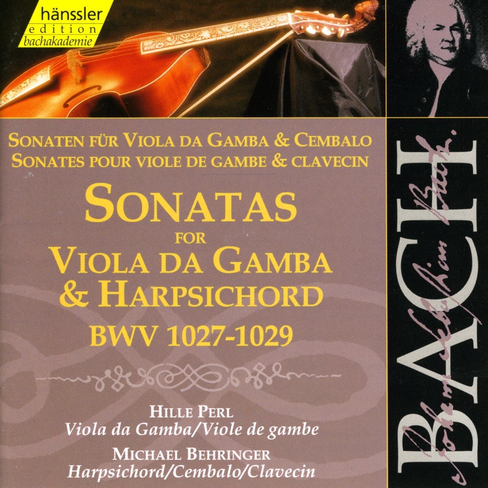 Bach, J.S.: Sonatas for Viola Da Gambe and Harpsichord, Bwv 1027-1029 by Michael Behringer & Hille Perl album cover