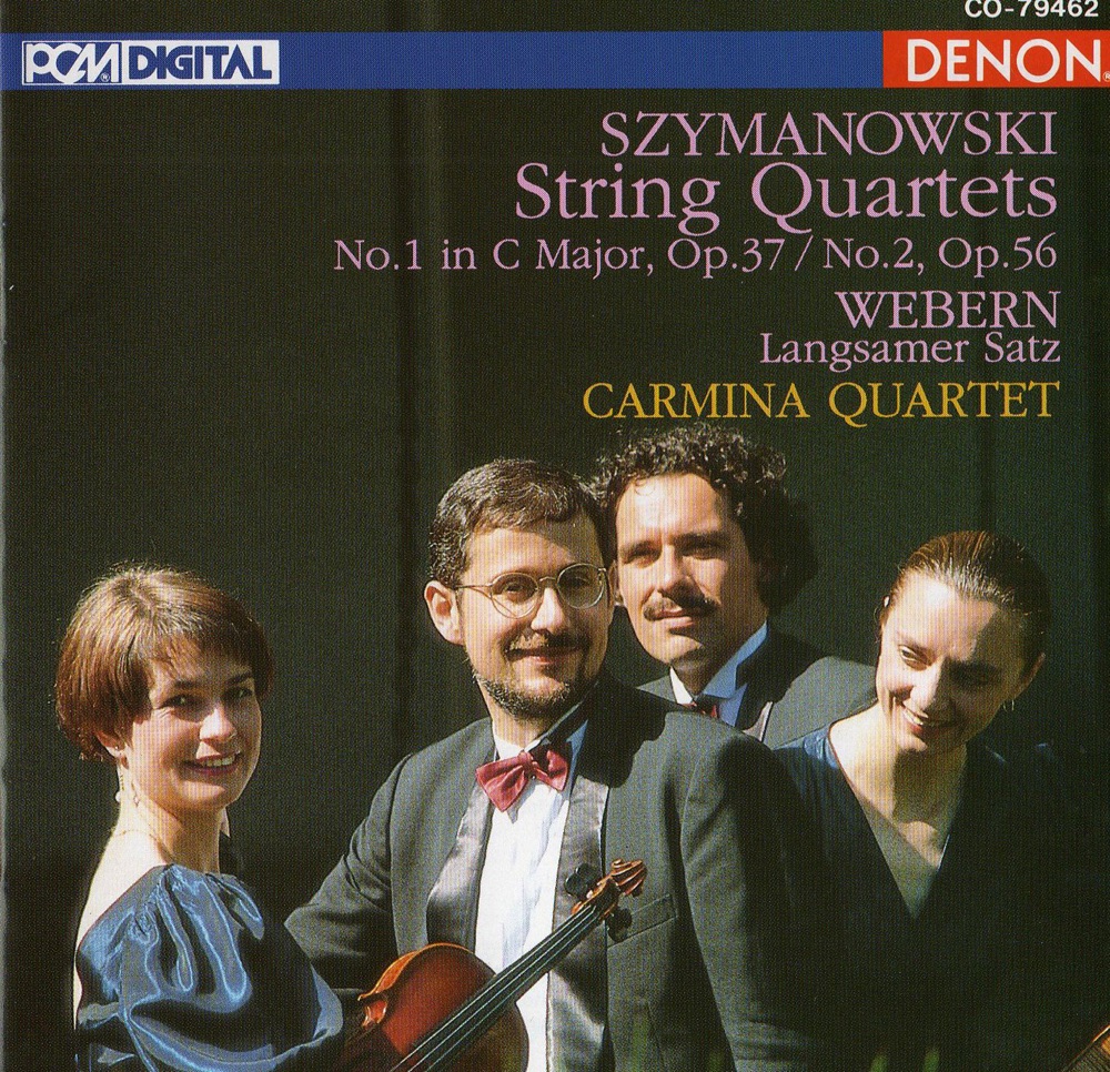 Обложка альбома «Szymanowski: String Quartets - Webern: "Langsamer Satz"» — Carmina Quartet