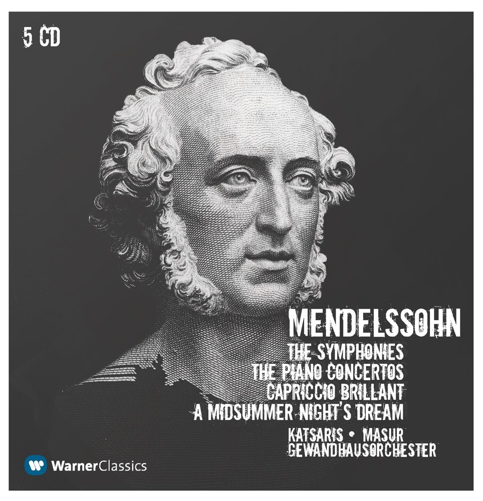 Обложка альбома «Mendelssohn: Symphonies Nos 1-5, Piano Concertos Nos. 1-2 & A Midsummer Night's Dream» — Gewandhausorchester Leipzig & Kurt Masur