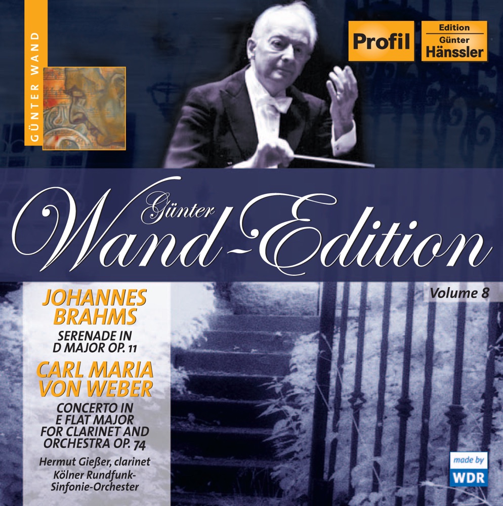 Обложка альбома «Brahms: Serenade No. 1 - Weber: Clarinet Concerto No. 2» — Günter Wand, WDR Symphony Orchestra & Hermut Giesser