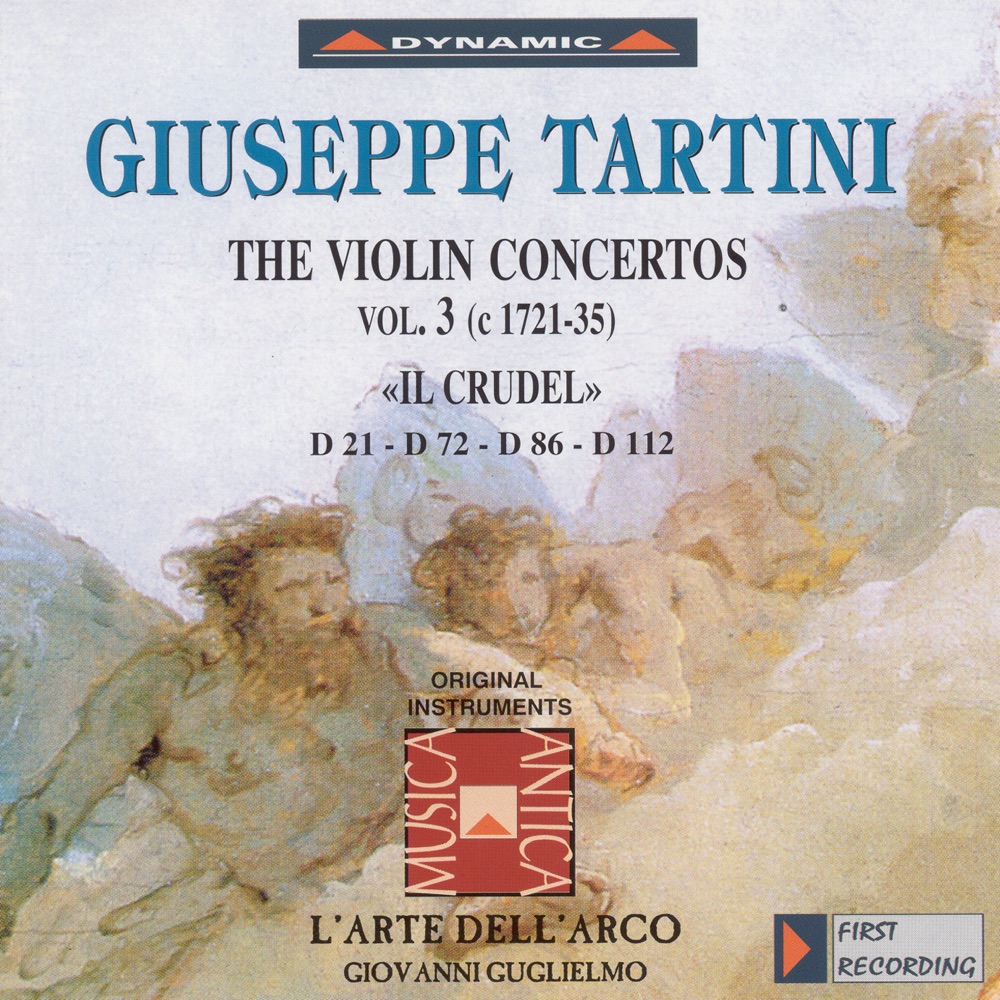 Обложка альбома «Tartini: Violin Concertos, Vol. 3 - D. 21, "Il Crudel", 72, 86 and 112» — L' Arte dell'Arco, Federico Guglielmo, Giovanni Guglielmo & Carlo Lazari