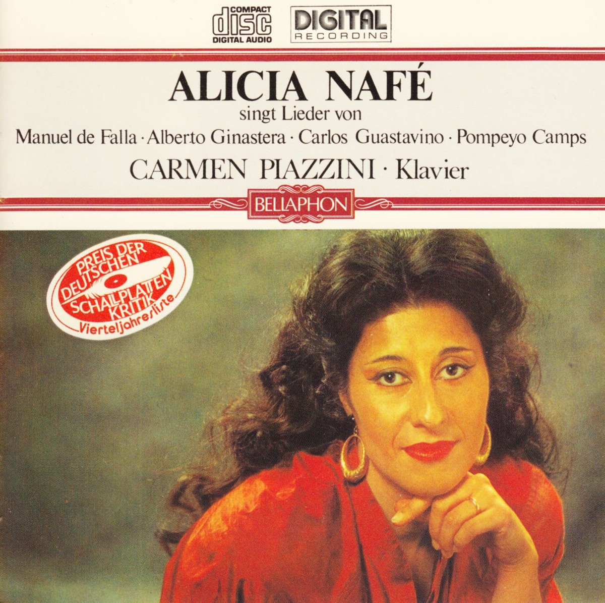 Alicia Nafe singt Lieder von Manuel de Falla, Alberto Ginastera, Carlos Guastavino, Pompeyo Camps cover art