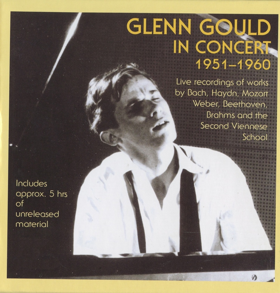 Обложка альбома «Glenn Gould in Concert (1951-1960)» — Glenn Gould, Georg Ludwig Jochum, Swedish Radio Symphony Orchestra, CBC Symphony Orchestra, Nicholas Goldschmidt, Detroit Symphony Orchestra, Paul Paray, Misha Mishakoff, Albert Tipton, Leonard Bernstein, New York Philharmonic, Leonard Rose, Oscar Shumsky, Josef Krips, Buffalo Philharmonic Orchestra, Ernest MacMillan, Toronto Symphony Orchestra, Victor Feldbrill, Winnipeg Symphony Orchestra, Louis Lane, The Cleveland Orchestra & Kerstin Meyer