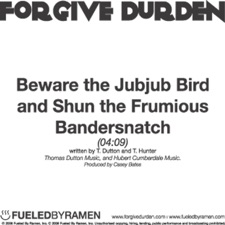 Forgive Durden - Beware The Jubjub Bird and Shun The Frumious Bandersnatch