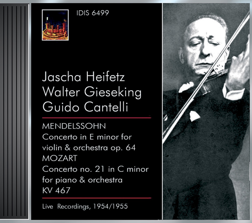 Обложка альбома «Mendelssohn, Felix: Violin Concerto, Op. 64 - Mozart, W.A.: Piano Concerto No. 21 (Heifetz, Gieseking) (1954, 1955)» — Jascha Heifetz, New York Philharmonic, Guido Cantelli & Walter Gieseking