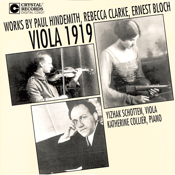 Обложка альбома «Viola 1919: Hindemith, Clarke, Bloch» — Yizhak Schotten & Katherine Collier