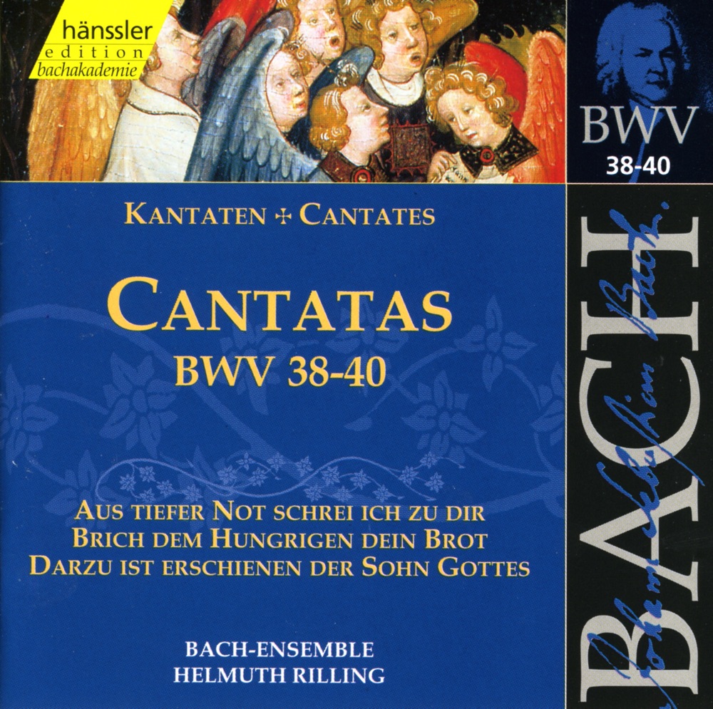 Обложка альбома «Bach, J.S.: Cantatas, Bwv 38-40» — Arleen Auger, Helen Watts, Philippe Huttenlocher, Lutz-Michael Harder, Gächinger Kantorei Stuttgart, Helmuth Rilling, Stuttgart Bach Collegium, Gabriele Schreckenbach, Franz Gerihsen, Adalbert Kraus, Verena Gohl, Siegmund Nimsgern & Stuttgart Figuralchor der Gedachtniskirche
