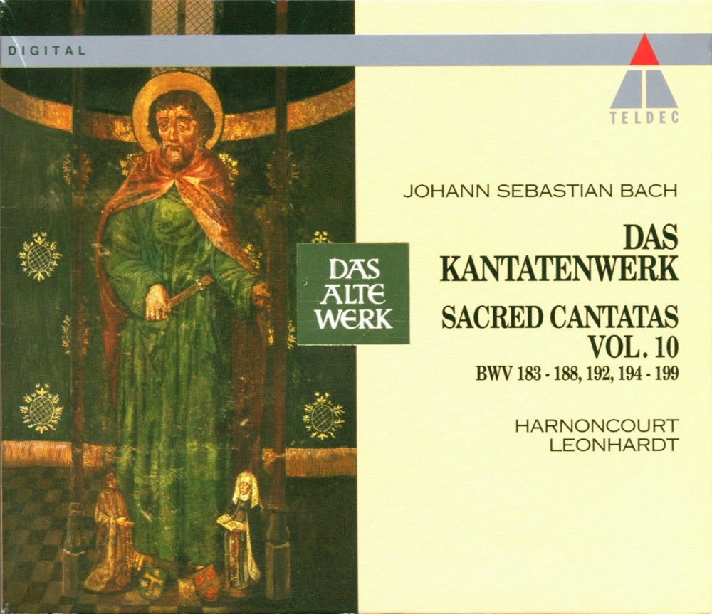 Обложка альбома «Bach: Sacred Cantatas Vol. 10: BWV 183-188, 192, 194-199» — Collegium Vocale Gent, Concentus Musicus Wien, Gustav Leonhardt, Hanover Boys' Choir, Leonhardt-Consort, Nikolaus Harnoncourt & Tölzer Knabenchor