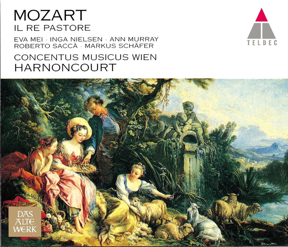 Обложка альбома «Mozart : Il re Pastore» — Ann Murray, Concentus Musicus Wien, Eva Mei, Inga Nielsen, Markus Schäfer, Nikolaus Harnoncourt & Roberto Saccà
