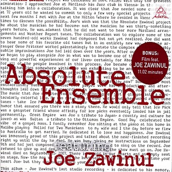 Обложка альбома «Absolute Zawinul (feat. Joe Zawinul)» — Absolute Ensemble