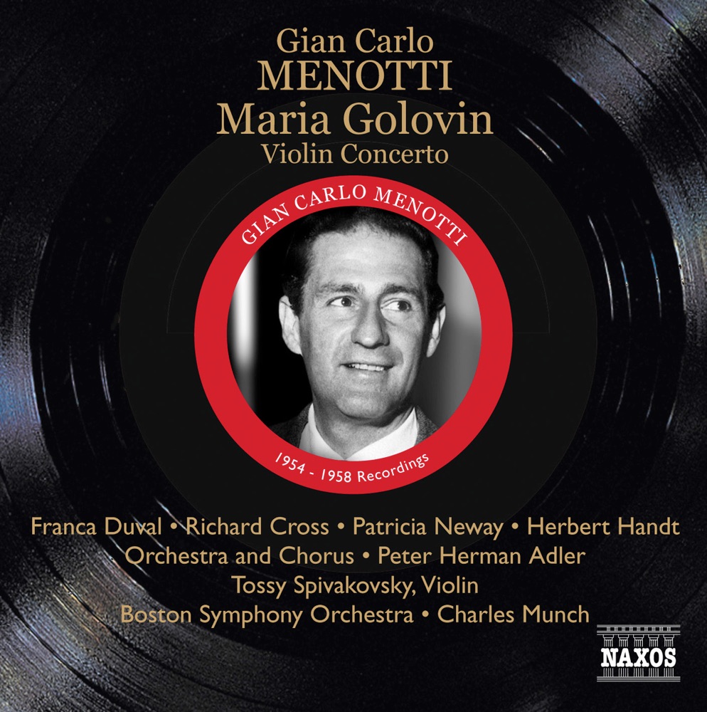 Обложка альбома «Menotti: Maria Golovin» — Studio Chorus, Patricia Neway, Studio Orchestra, Franca Duval, Richard Cross, Genia Las, William Chapman, Herbert Handt, Lorenzo Muti, Peter Herman Adler, Charles Munch, Boston Symphony Orchestra & Tossy Spivakovsky