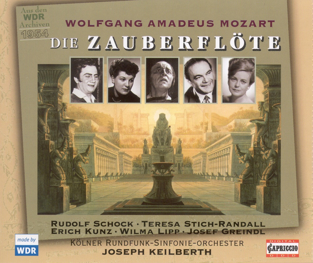 Обложка альбома «Mozart, W.A.: Magic Flute (The) [Opera]» — Gisela Litz, Peter Esser, Joseph Keilberth, Horst Otto Rainer, Erich Kunz, Kurt Lieck, Hans Hotter, Käthe Möller-Siepermann, Kurt Marschner, Hermann Thimig, Hilla Oppel, Kristina Sert, Hanna Ludwig, Teresa Stich-Randall, Annelies Kupper, Wilhelm Lückert, Cologne Radio Symphony Orchestra, Wilma Lipp, Rudolf Schock, Elisabeth Lindermeier, Josef Greindl, Cologne Radio Chorus & Walter Kreppel