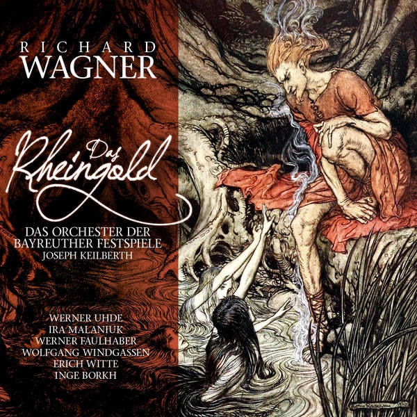 Обложка альбома «Richard Wagner: Das Rheingold - Gesamtaufnahme / Complete Recording (Bayreuth Festspiele, Vorabend zum Bühnenfestspiel Der Ring des Nibelungen)» — Gustav Neidlinger, Bayreuth Festival Orchestra, Werner Uhde, Ira Malaniuk, Werner Faulhaber, Wolfgang Windgassen, Erich Witte, Herta Töpper, Hanna Ludwig, Erika Zimmermann, Ludwig Weber, Inge Borkh, Josef Greindl, Paul Kuen & Melanie Bugarinovic