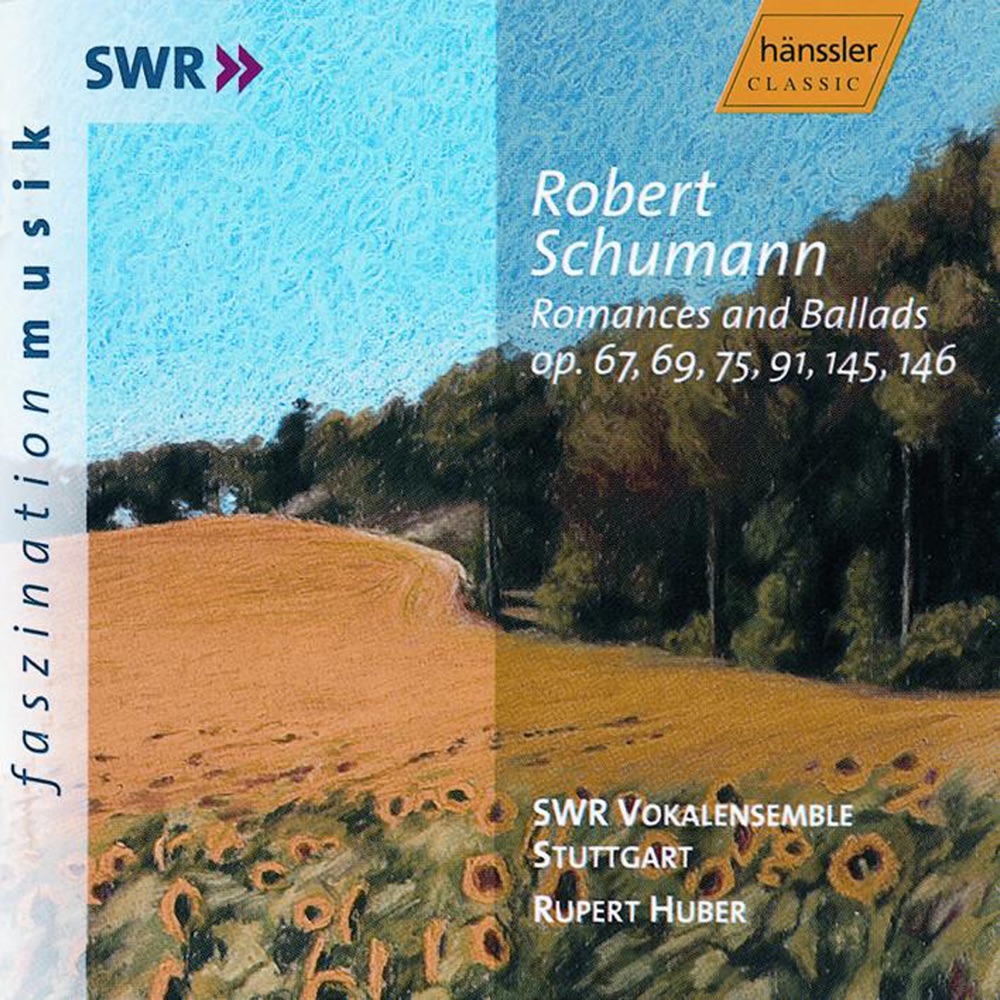 Обложка альбома «Schumann: Romances and Ballads» — Stuttgart Vocal Ensemble, Rupert Huber, Rüdiger Linn, Kirsten Drope, Sabine Czinczel, Manfred Ackermann, Amanda Chominsky, Thomas Hauschild & Maria-Regina Gromes