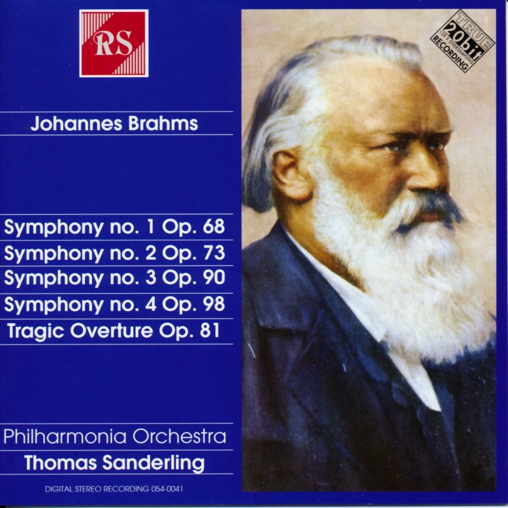 Обложка альбома «Brahms: Symphonies No. 1-4 and Tragic Ouverture» — Philharmonia Orchestra & Thomas Sanderling