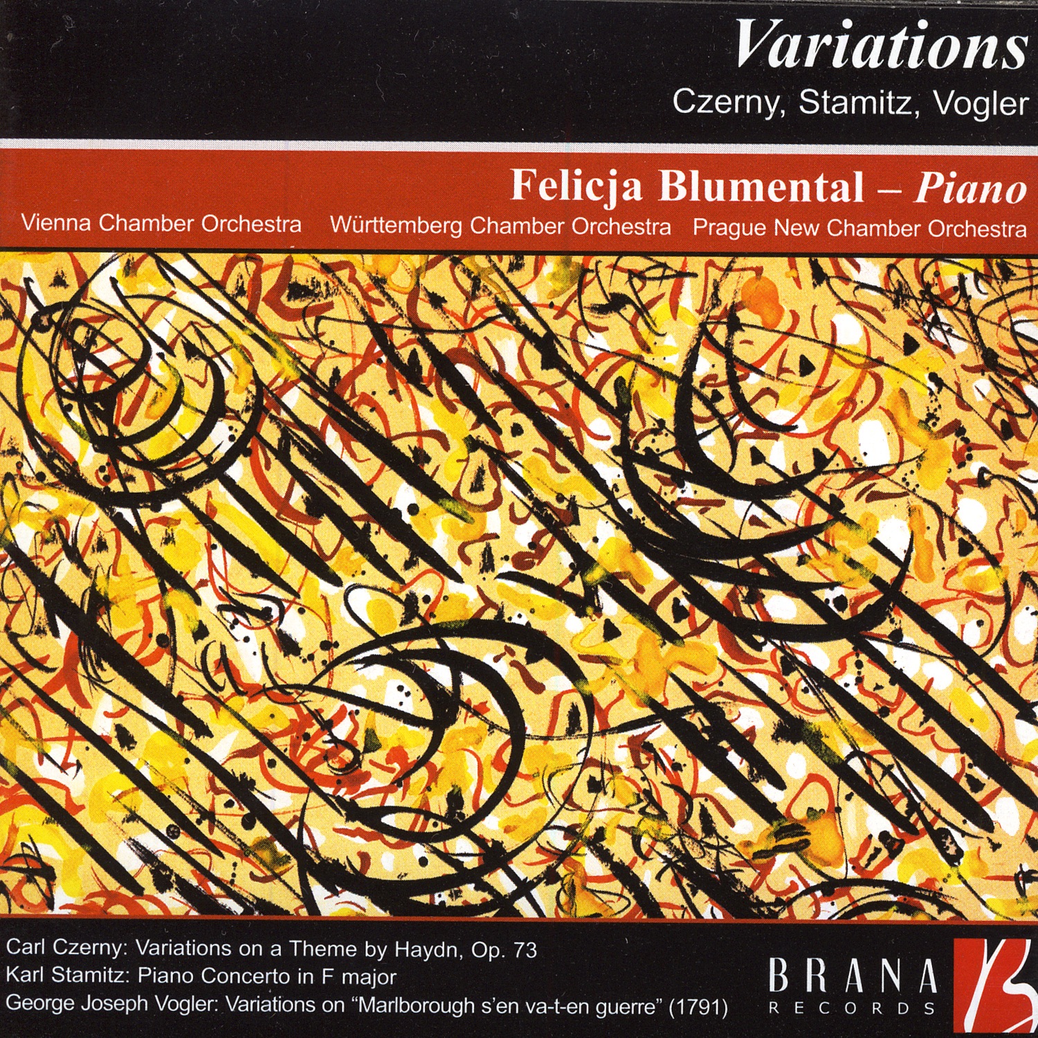 Variations: Czerny, Stamitz, Vogler by Felicja Blumental, Vienna Chamber Orchestra, Württemberg Chamber Orchestra, Prague New Chamber Orchestra, Helmuth Froschauer, Jörg Faerber & Alberta Zedda album cover