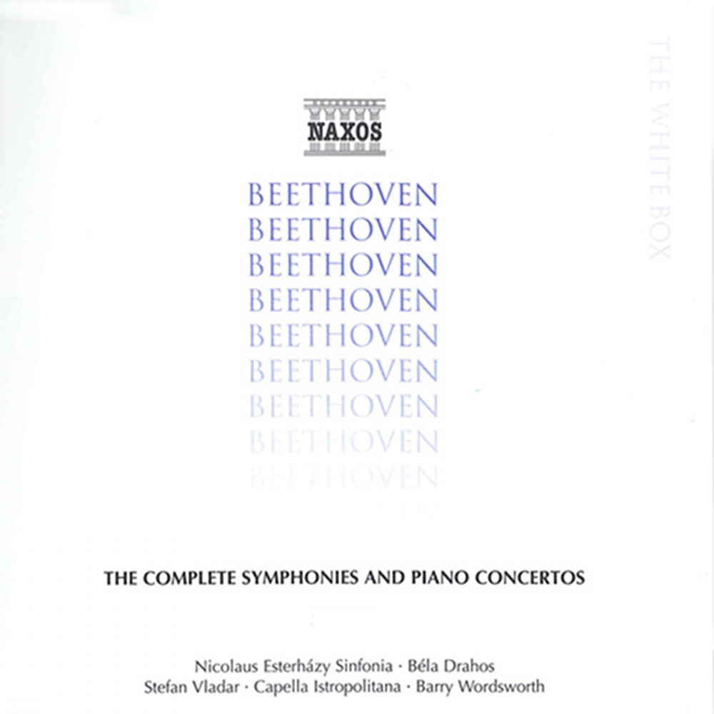 Обложка альбома «Beethoven: Complete Symphonies and Piano Concertos» — Béla Drahos, Nicolaus Esterházy Sinfonia, Ruxandra Donose, Hasmik Papian, Manfred Fink, Claudio Otelli, Nicolaus Esterhazy Chorus, Stefan Vladar, Barry Wordsworth & Capella Istropolitana