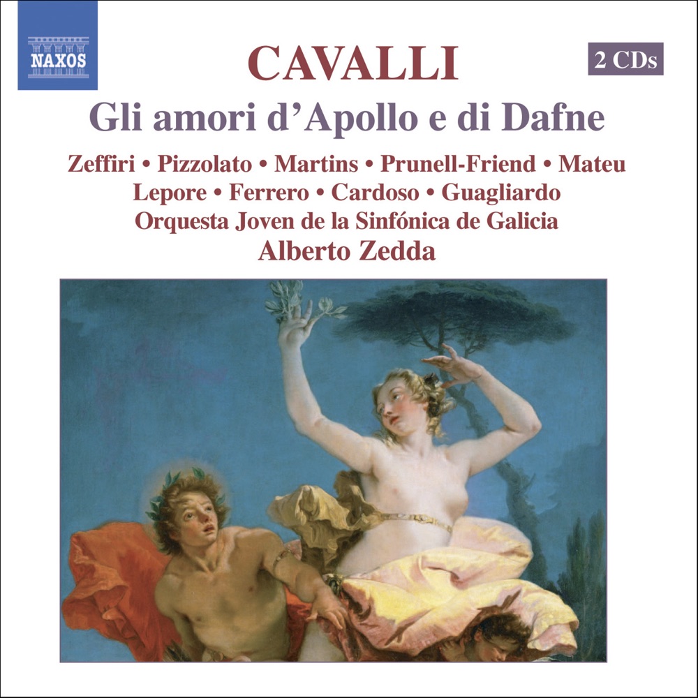 Обложка альбома «Cavalli: Gli amori d'Apollo e di Dafne» — Agustin Prunell-Friend, Alberto Zedda, Assumpta Mateu, Carl Lepore, Fabiola Masino, Galicia Youth Symphony Orchestra, Jose Lopez Ferrero, Luisa Maesso, Marianna Pizzolato, Mario Zeffiri, Marisa Martins, Soledad Cardoso & Ugo Guagliardo
