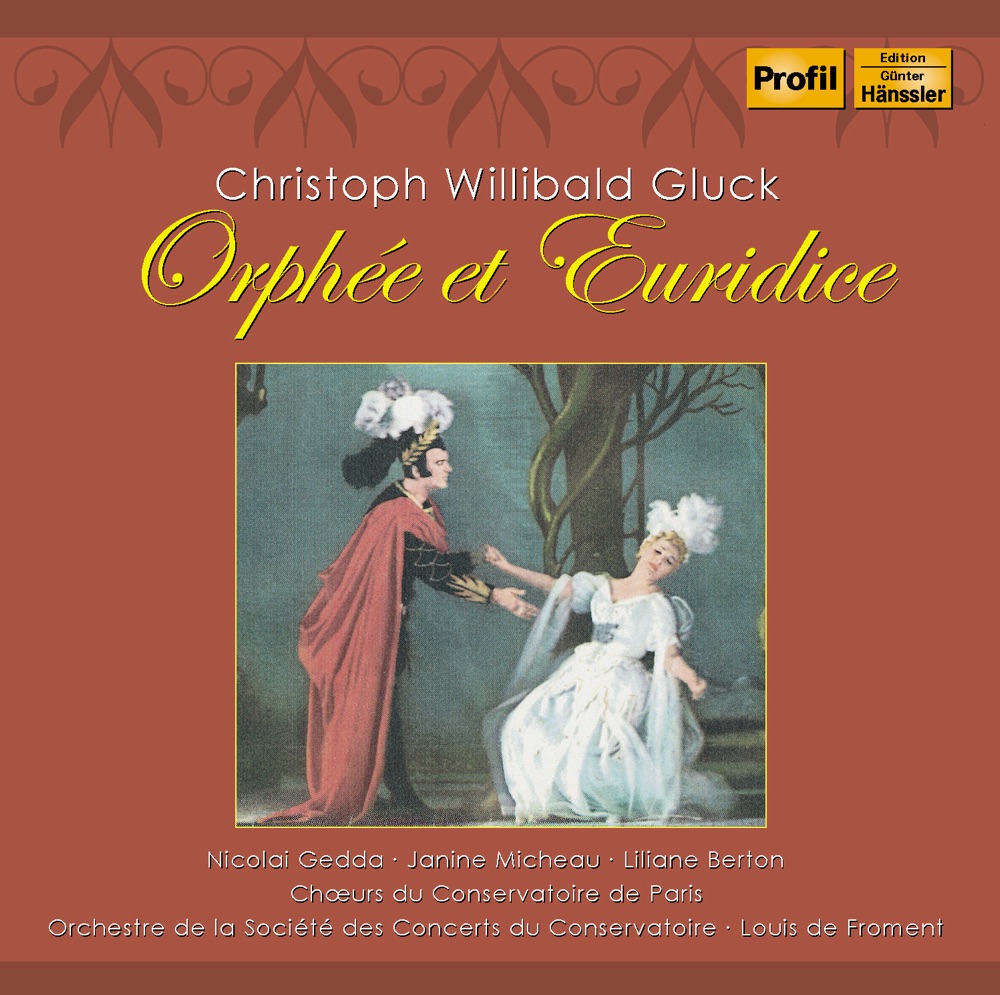 Обложка альбома «Gluck, C.W.: Orfeo Ed Euridice [Opera]» — Nicolai Gedda, Louis de Froment, Liliane Berton, Janine Micheau, Orchestre de la Société des Concerts du Conservatoire & Paris Concervatoire Choir