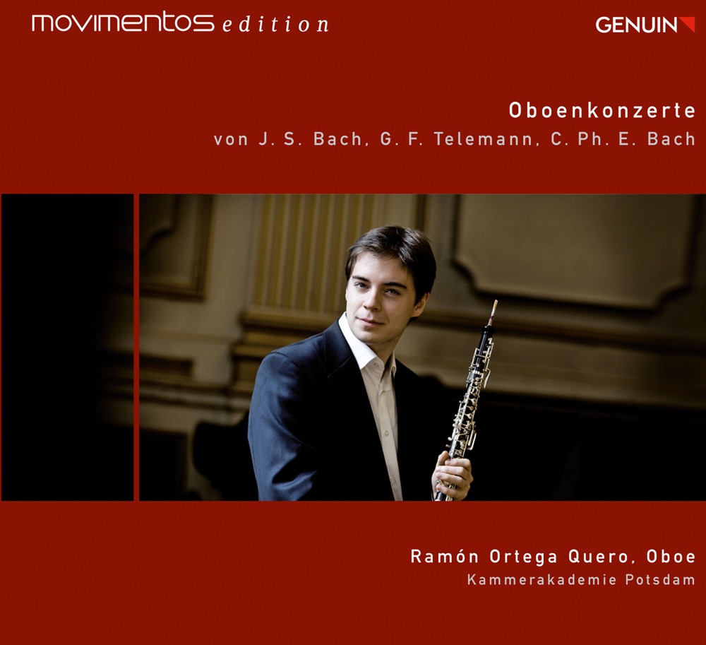 Обложка альбома «J.S. Bach, Telemann & C.P.E. Bach: Oboe Concertos (Movimentos Edition)» — Kammerakademie Potsdam & Ramón Ortega Quero