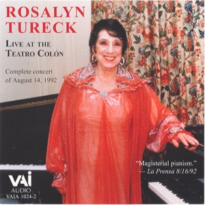 Rosalyn Tureck - Live At The Tearto Colon