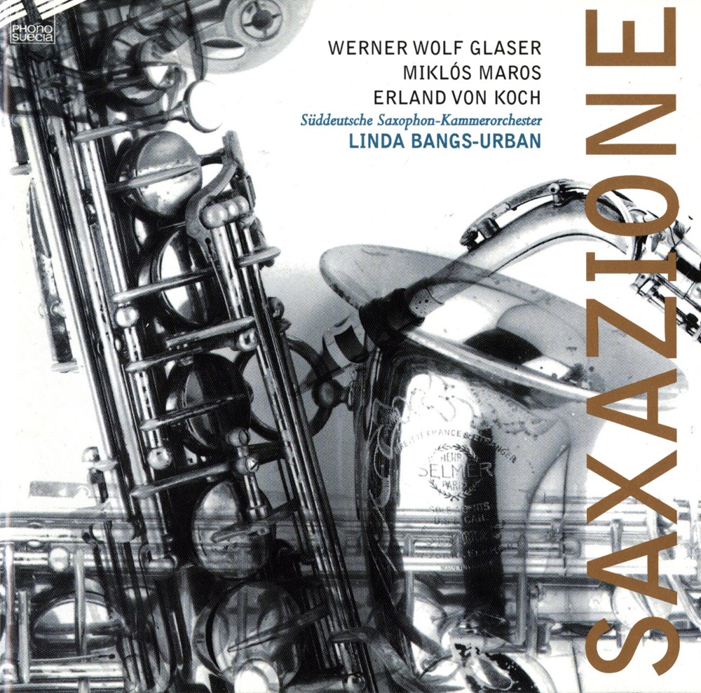 Обложка альбома «Saxazione» — Hans Stadlmair, Linda Bangs, Linda Bangs-Urban, Ensemble Del Arte & South German Saxophone Chamber Orchestra